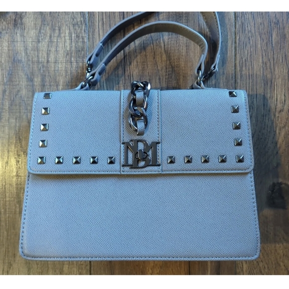 Badgley Mischka Gray Medium Purse w/ Long Strap & Short Handle NWOT Chain Accent - Picture 2 of 16
